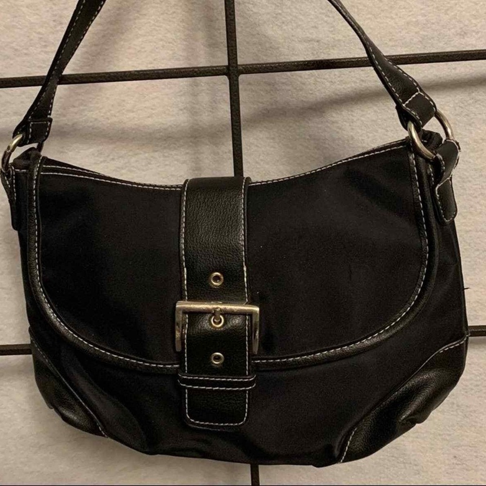 Victoria's Secret Shoulder Bag Women Small Black Good Y2K Buckle Nylon Baguette